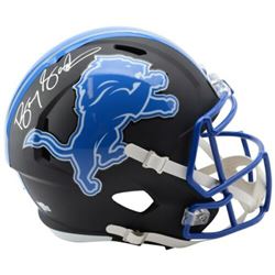 Barry Sanders Signed Detroit Lions Full-Size Matte Black Helmet (Fanatics Hologram)