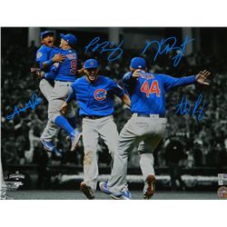 2016 Cubs World Series Champions 16x20 Photo Team-Signed by (4) with Anthony Rizzo, Kris Bryant, Add