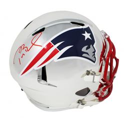 Tom Brady Signed New England Patriots Full-Size Chrome Speed Helmet (TriStar Hologram)