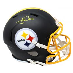 James Conner Signed Pittsburgh Steelers Matte Black Full-Size Speed Helmet (Schwartz Sports COA)
