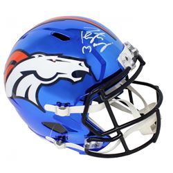 Peyton Manning Signed Denver Broncos Full-Size Chrome Speed Helmet (Schwartz Sports COA)