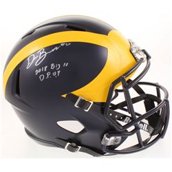 Devin Bush Signed Michigan Wolverines Full-Size Helmet Inscribed "2018 Big 10 D.P.O.Y" (Radtke COA)