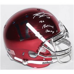 Kenyan Drake Signed Alabama Crimson Tide Full-Size Authentic On-Field Chrome Helmet Inscribed "2x Na