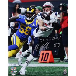 Rob Gronkowski Signed New England Patriots Super Bowl LIII "Catch" 16x20 Photo Inscribed "3x SB Cham