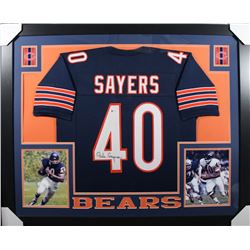 Gale Sayers Signed Chicago Bears 35x43 Custom Framed Jersey (Beckett COA)