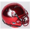 Image 1 : Lamar Jackson Signed Louisville Cardinals Full-Size Authentic On-Field Chrome Helmet Inscribed "HT '