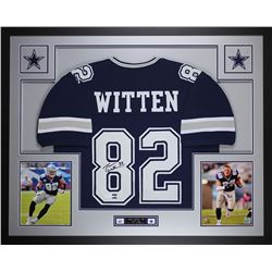 Jason Witten Signed Cowboys 35" x 43" Custom Framed Jersey (JSA COA  Witten Hologram)