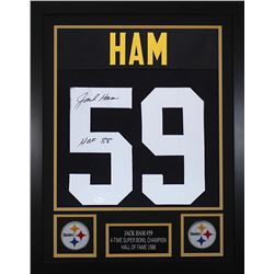 Jack Ham Signed Pittsburgh Steelers 24x30 Custom Framed Jersey Inscribed "HOF 88" (JSA COA)