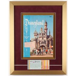 Disneyland 15.5x20 Custom Framed 1957 Guide Display with Ticket Booklet
