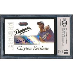 2007 Bowman's Best Prospects #BBP45 Clayton Kershaw Autographs (BCCG 10)