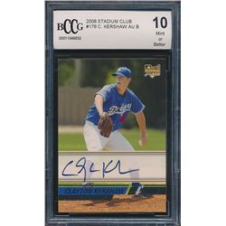 2008 Stadium Club #176 Clayton Kershaw Autograph (BCCG 10)