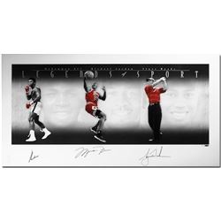 Muhammad Ali, Michael Jordan  Tiger Woods Signed "Legends of Sport" 25x49 Photo (UDA COA)