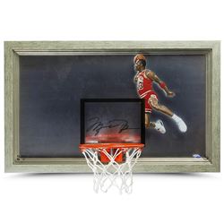 Michael Jordan Signed Chicago Bulls "1988 Slam Dunk" 18x30 Custom Framed Backboard Display (UDA COA)
