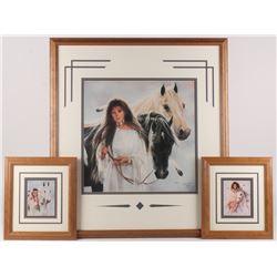 Lot of (3) Maija Custom Framed Print Displays With (1) Signed  Inscribed "Best Wishes" (PA LOA)