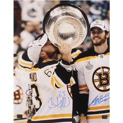 Brad Marchand  Adam McQuaid Signed Boston Bruins 16x20 Photo (Marchand COA  McQuaid COA)
