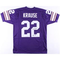 Paul Krause Signed Minnesota Vikings Jersey Inscribed "HOF 98" (JSA COA)