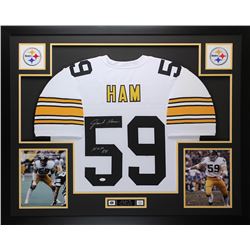 Jack Ham Signed Pittsburgh Steelers 35x43 Custom Framed Jersey Inscribed "HOF 88" (JSA COA)