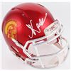 Image 1 : Marcus Allen Signed USC Trojans Chrome Speed Mini Helmet (Radtke COA)