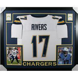 Philip Rivers Signed Los Angeles Chargers 35x43 Custom Framed Jersey (Beckett COA)