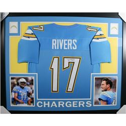 Philip Rivers Signed Los Angeles Chargers 35x43 Custom Framed Jersey (Beckett COA)
