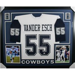 Leighton Vander Esch Signed Dallas Cowboys 35x43 Custom Framed Jersey (JSA COA)