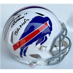 Josh Allen Signed Buffalo Bills Full-Size Authentic On-Field Speed Helmet Inscribed "Bill's Mafia" (