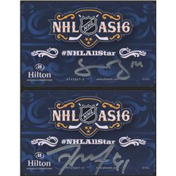 Jamie Benn  Tyler Seguin Signed 2016 NHL All-Star Game Hilton Nashville Room Key (Benn COA  Seguin C