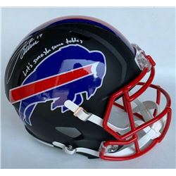 Josh Allen Signed Buffalo Bills Full-Size Speed Helmet Inscribed "Let's Smash Some Tables!" (Beckett