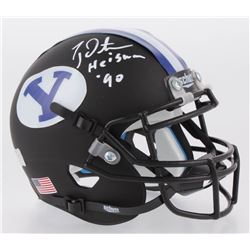 Ty Detmer Signed BYU Cougars Matte Black Mini Helmet Inscribed "Heisman '90" (Radtke COA)