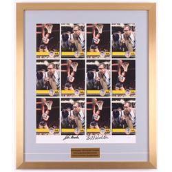 John Wooden  Bill Walton Signed UCLA Bruins 22x26 Custom Framed Postcard Display (JSA COA)