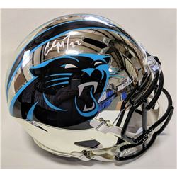 Christian McCaffrey Signed Carolina Panthers Full-Size Chrome Speed Helmet (Beckett COA)