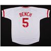 Image 1 : Johnny Bench Signed Cincinnati Reds Jersey Inscribed "HOF 89" (JSA COA)