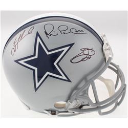 Troy Aikman, Emmitt Smith  Michael "Playmaker" Irvin Signed Cowboys Full-Size Authentic On-Field Hel