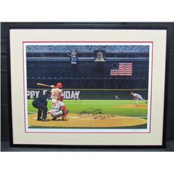 Mike Schmidt Signed Philadelphia Phillies 22x30 Custom Framed Lithograph Display Inscribed "548 HR" 