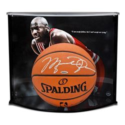 Michael Jordan Signed Official NBA Game-Ball with Custom "Failure Quote" Large Curve Display (UDA CO