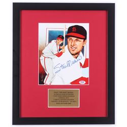 Stan Musial Signed St. Louis Cardinals 16x19 Custom Framed Photo (PSA COA)