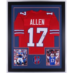 Josh Allen Signed Buffalo Bills 35x43 Custom Framed Jersey (Beckett COA)