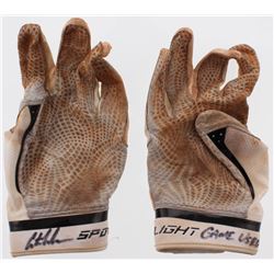 Austin Meadows Signed Pair of (2) Game-Used Under Armour Baseball Gloves Inscribed "Game Used" (Radt
