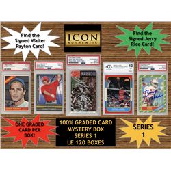 Icon Authentic 100% Graded Card Series 1 Mystery Box (Guaranteed (1) Graded PSA/DNA or Beckett Card 