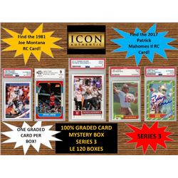 ICON AUTHENTIC  100% GRADED CARD MYSTERY BOX - SERIES 3 (Guaranteed (1) Graded PSA/DNA or Beckett ca