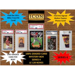 ICON AUTHENTIC  100% GRADED CARD MYSTERY BOX - SERIES 4 (Guaranteed (1) Graded PSA/DNA or Beckett ca
