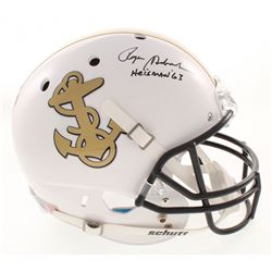Roger Staubach Signed Navy Midshipmen Full-Size Helmet Inscribed "Heisman '63" (JSA COA)