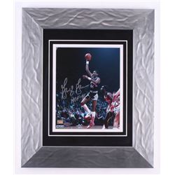 George Gervin Signed San Antonio Spurs 15.5x18.5 Custom Framed Photo Inscribed "HOF 96" (Steiner COA