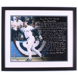 Jim Leyritz Signed New York Yankees 22x26 Custom Framed Photo Display with Extensive Story Inscripti