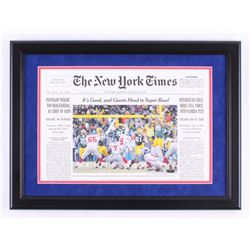 Lawrence Tynes Signed New York Giants 16.5x22 Custom Framed New York Times Cover (Steiner COA)
