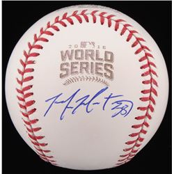 Mike Montgomery Signed 2016 World Series Baseball (Schwartz COA)