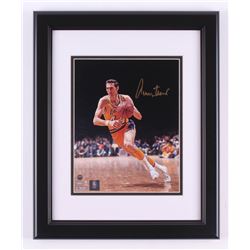 Jerry West Signed Los Angeles Lakers 13.5x16.5 Custom Framed Photo Display (Steiner COA)