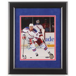 John Moore Signed New York Rangers 13x16 Custom Framed Photo Display (Steiner COA)