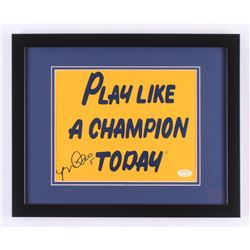 Manti Te'o Signed Notre Dame Fighting Irish 12.25x15.25 Custom Framed Photo Display (Te'o Hologram)