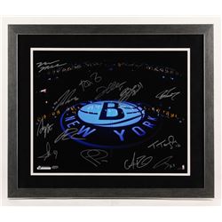 Brooklyn Nets 22x26 Custom Framed Photo Signed By (13) with Tyshawn Taylor, Andrei Kirilenko, Andray